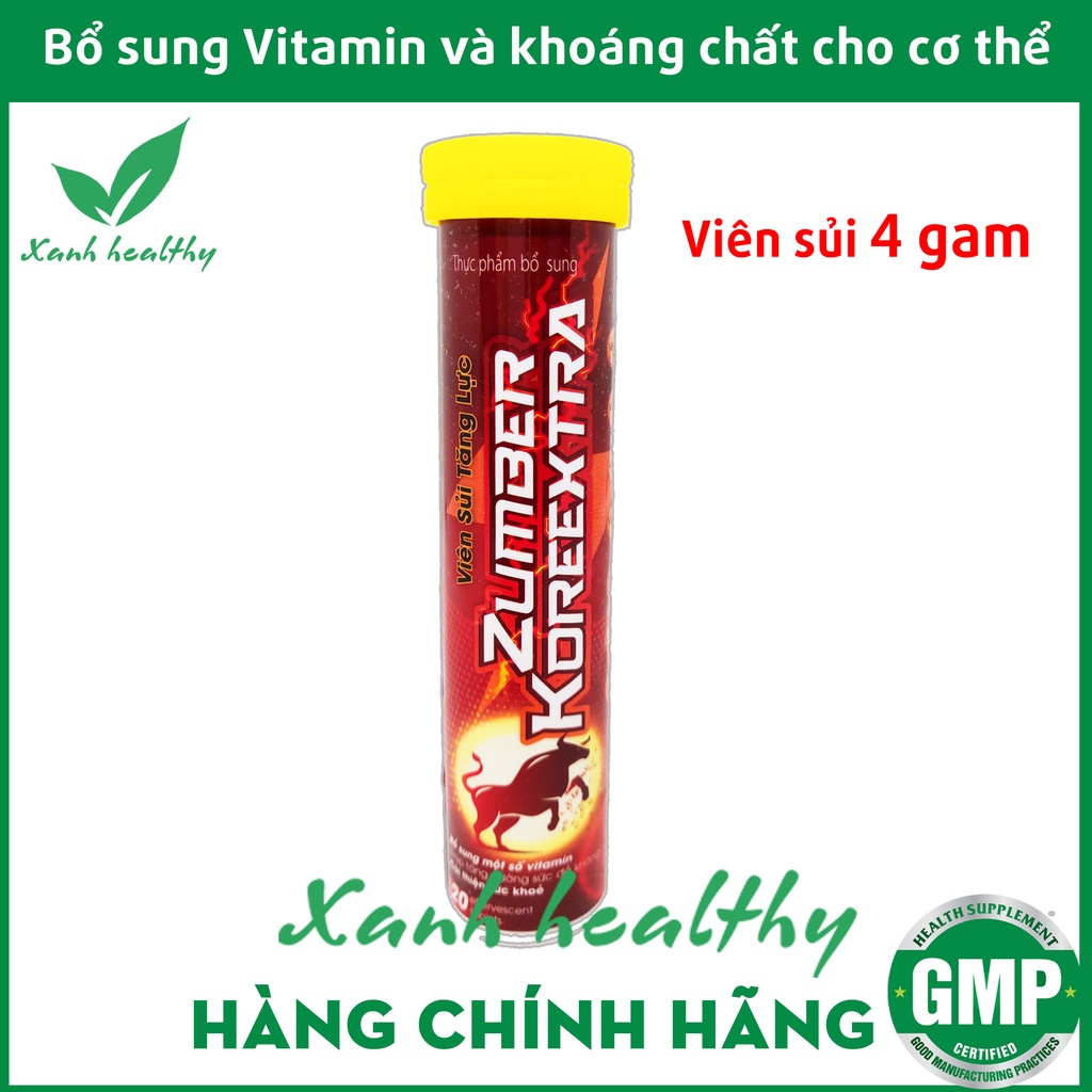 Viên sủi Tăng Lực Zumber - bổ sung vitamin, taurin, giúp tăng sức đề kháng, giảm căng thẳng mệt mỏi- Tuýp 20 viên