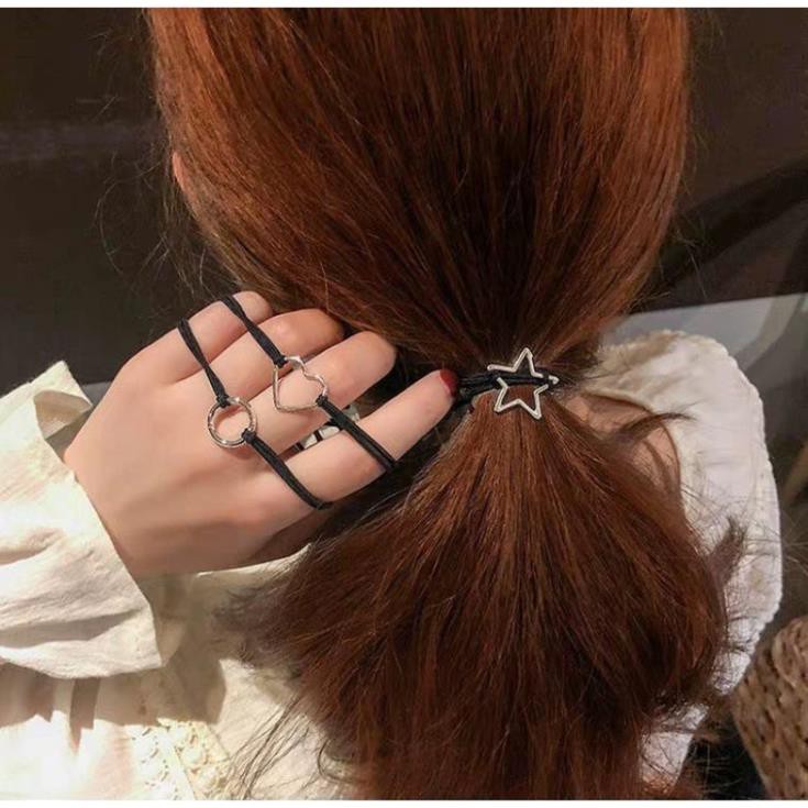 Dây buộc tóc KOLANO chun buộc tóc nhiều màu phong cách Hàn Quốc họa tiết sao xinh xắn FAH-001331
