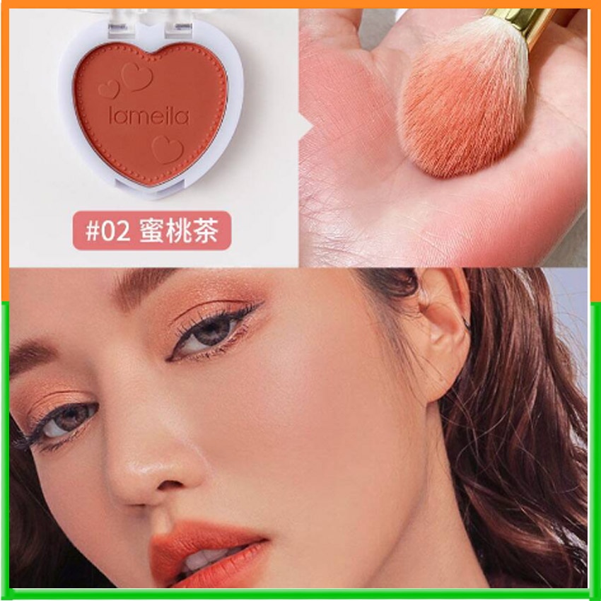 Phấn má hồng Lameila vỏ hình trái tim nhỏ hợp thời trang