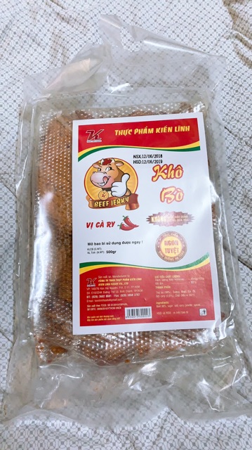Khô bò 500gr Homemade Kiến Lĩnh. Đảm bảo bò 100% miếng mềm | BigBuy360 - bigbuy360.vn