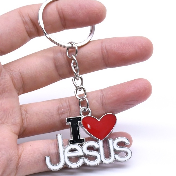 Móc khóa Công giáo I Love Jesus, quà tặng Công Giáo đẹp