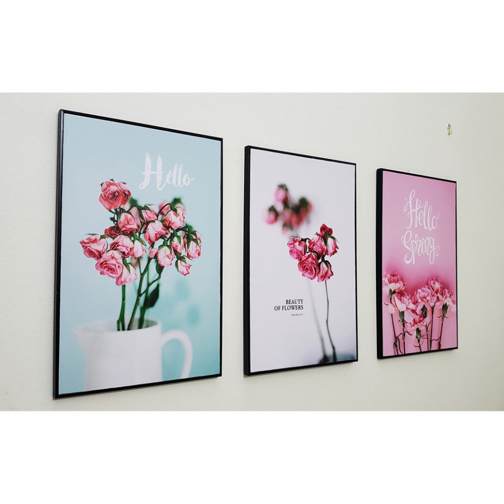 Bộ 3 bức tranh canvas,tranh treo tường hoa A02 | BigBuy360 - bigbuy360.vn