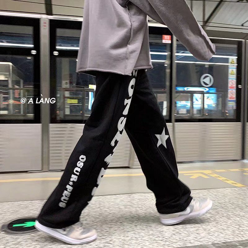 Quần Thể Thao Ống Rộng Thời Trang Âu Mỹ Cá Tính Dành Cho Nam