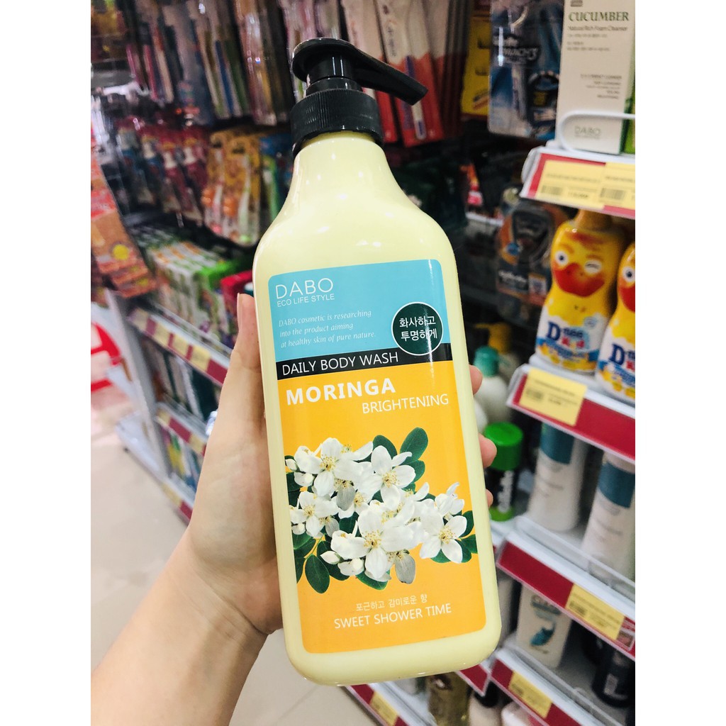 Sữa Tắm Chiết Xuất Cây Chùm Ngây Trắng Da Dabo Moringa Brightening Daily Body Wash 750ml - Hàn Quốc Chính Hãng