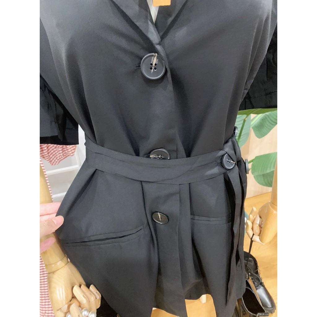 Áo vest nữ blazer tay ngắn quảng châu [VIDEO + ẢNH THÂT] 2  màu trắng và đen phong cách Hà Quốc, ulzzang A98 | BigBuy360 - bigbuy360.vn