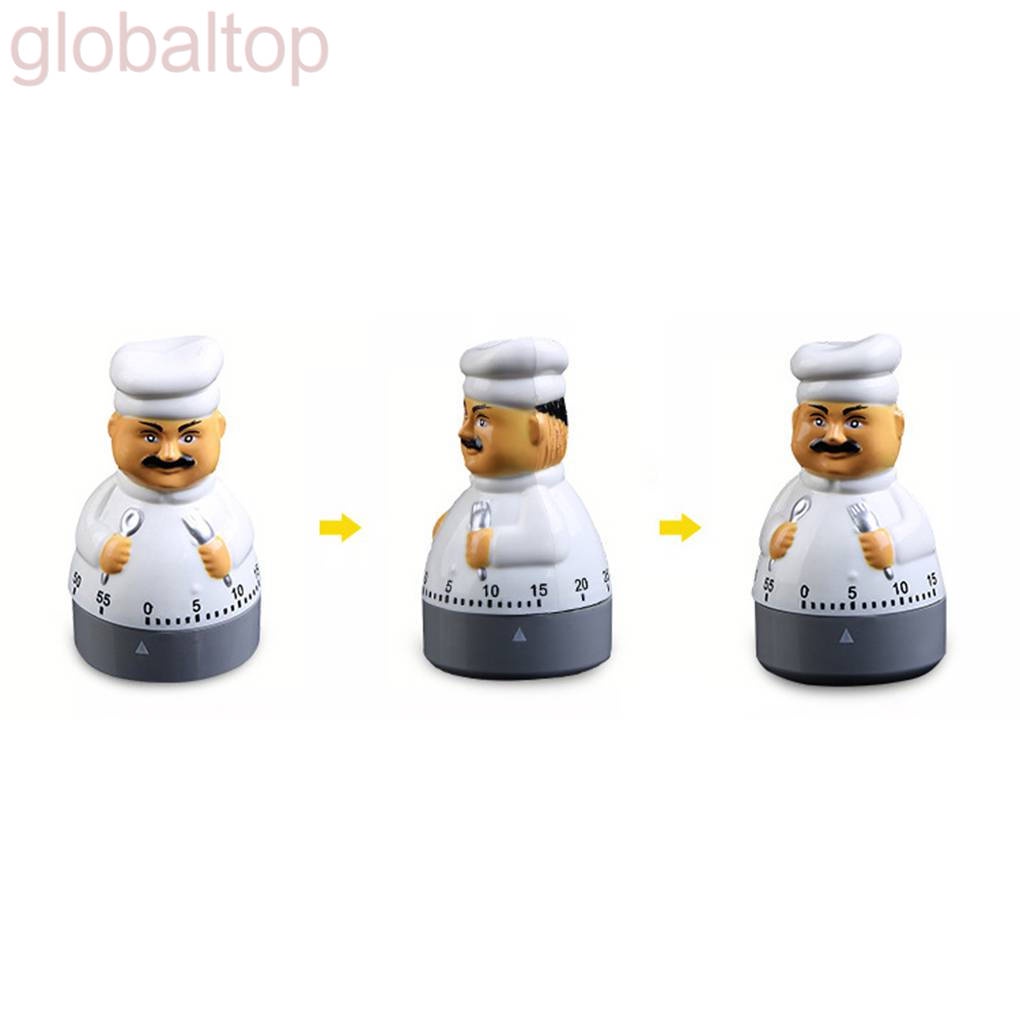 Đồng hồ hẹn giờ nấu ăn 1-60 phút hình đầu bếp hoạt hình dễ thương