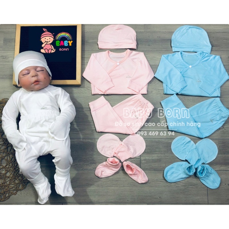 Comfy Baby - Set sơ sinh modal 5 món (quần áo + mũ + bao tay chân) mềm mát, thun giãn cho bé