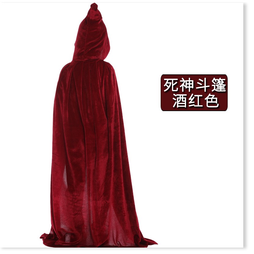 Halloween áo choàng trẻ em người lớn đóng vai người lớn nhung dày đặc chương trình ăn mặc áo choàng phù thủy chết áo cho