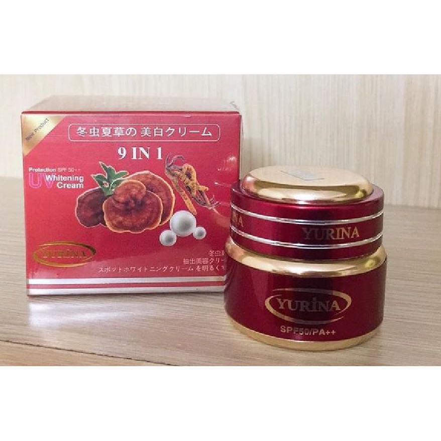 Kem Trắng Da YURINA Đông Trùng Hạ Thảo - Linh Chi, Ngọc Trai, Collagen 9 In 1 _mỹ phẩm chín