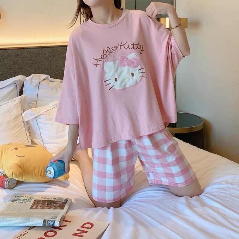 ĐỒ BỘ NGỦ COTTON 💕 HELLO KITTY MẶC NHÀ ✨ RỘNG RÃI THOẢI MÁI CỰC CUTE ĐÁNG YÊU