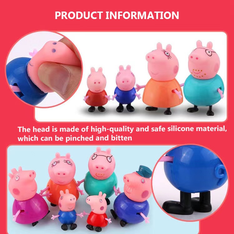 Bộ 6 Mô Hình Gia Đình Heo Peppa Dễ Thương