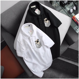 Áo thun bâu cổ trụ Chó pocket CÓ BIGSIZE- AOTHUNSN- VẢI POLY COTTON (vải da cá)