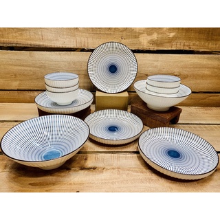 Bát Ăn Cơm 🍦 Dễ Thương 🍦 Bộ Bát Đĩa Sứ Decor Kẻ Sọc Chén Dĩa Cute Cao Cấp V104