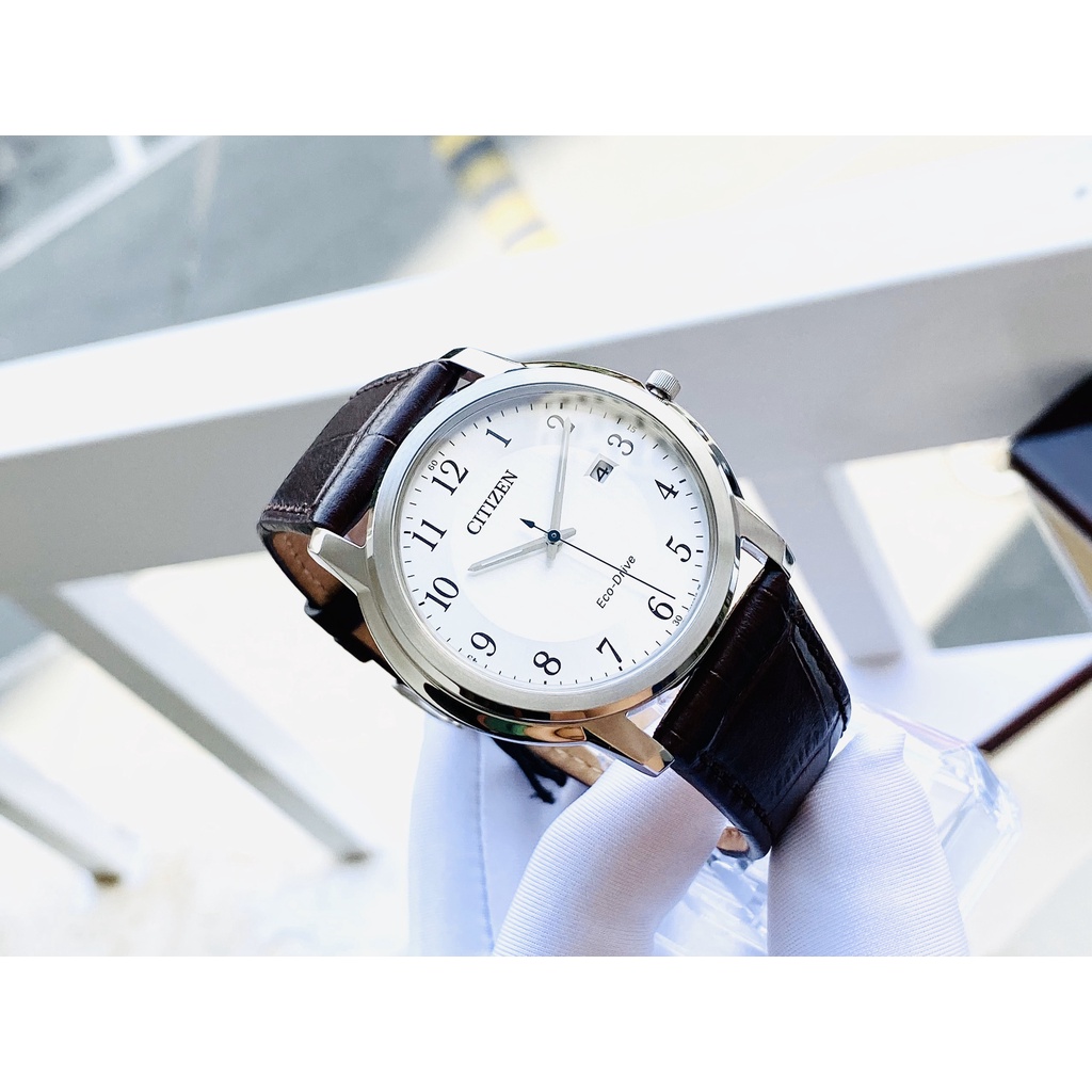 Đồng hồ nam dây da Citizen Eco Drive AW1211 12A