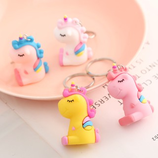 Móc khóa ngựa 1 sừng có cánh nhiều màu