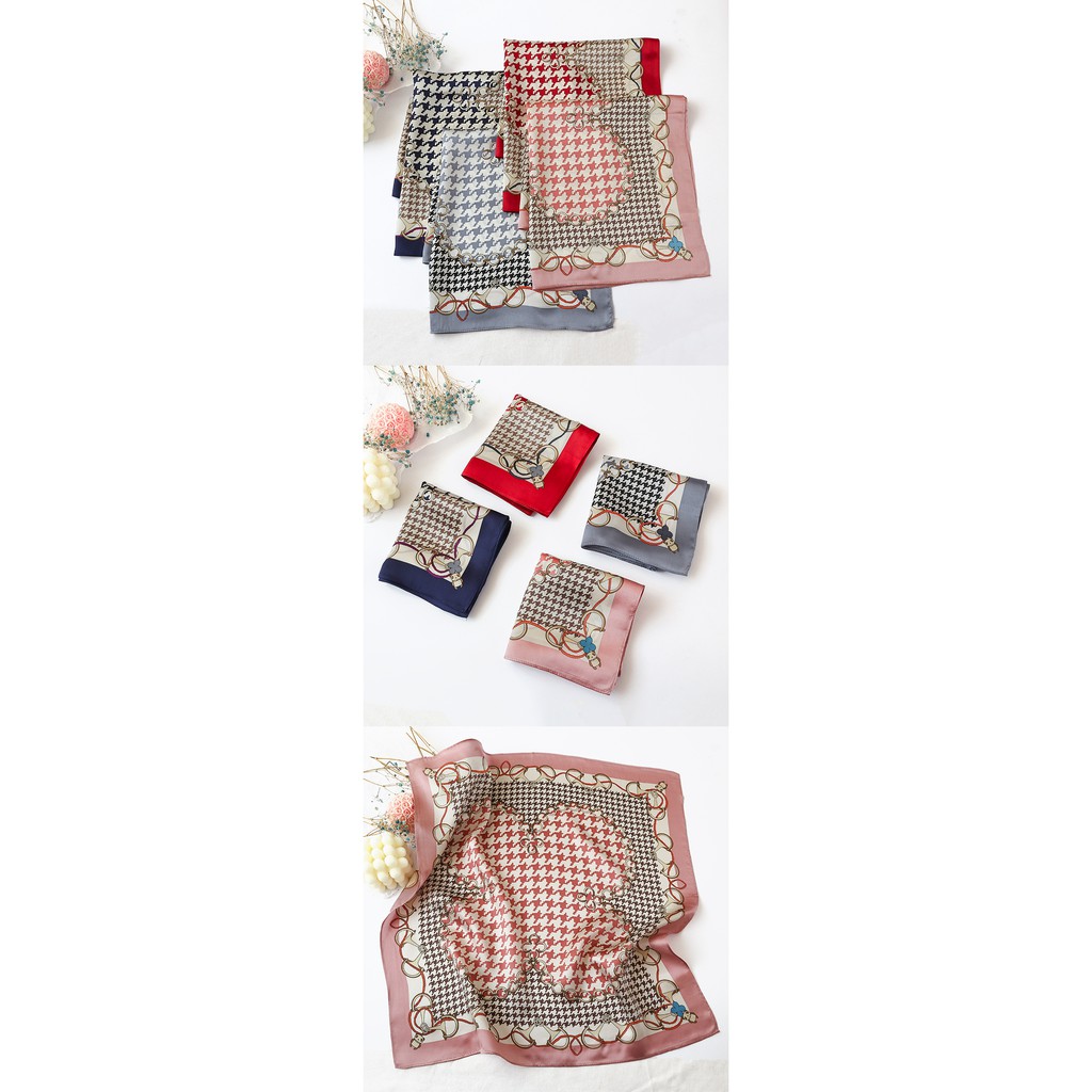 Khăn vuông lụa 70cm nữ công sở đẹp cao cấp- khăn turban quấn túi quấn tóc làm áo yếm- Bé Gấu