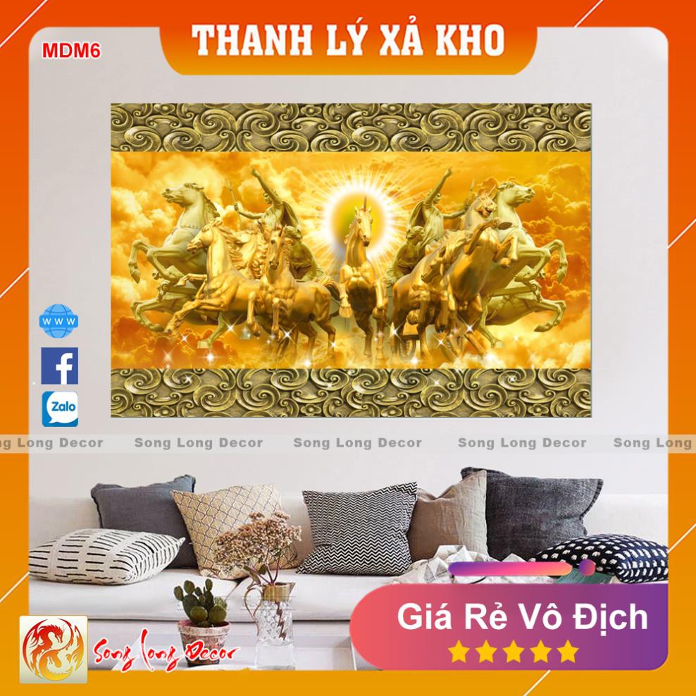 Tranh dán tường 3d Mã Đáo Thành Công - MDM6 Tranh 3D Phong Thủy  - Song Long Decor