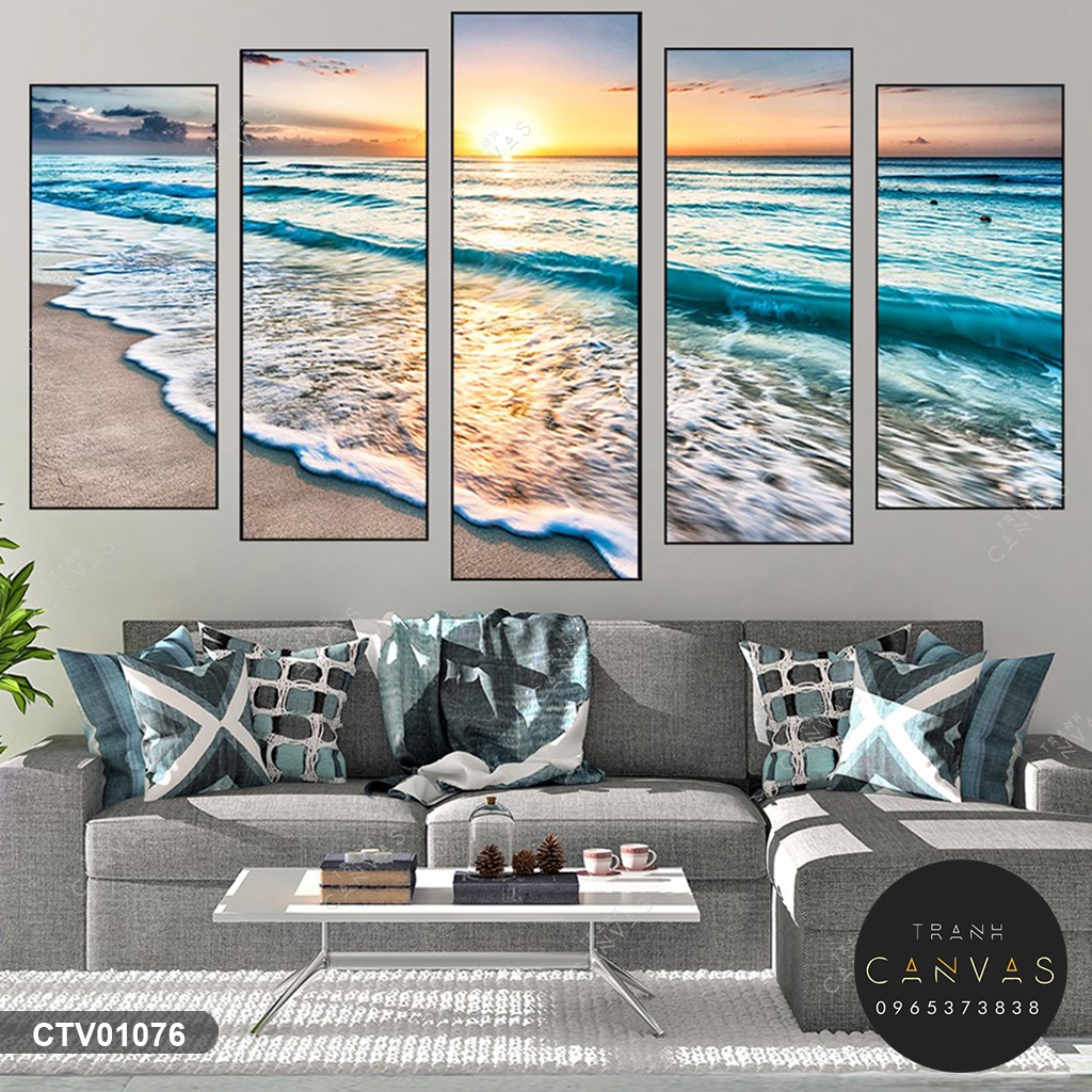 Tranh Canvas Bộ 5 tấm - Treo Phòng Khách