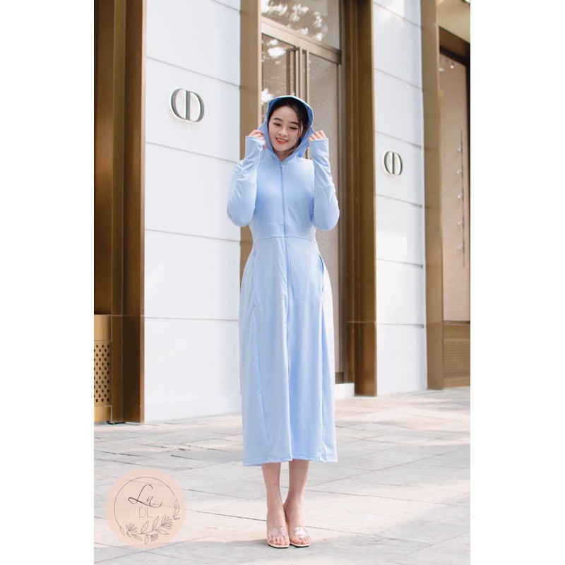 Áo chống nắng dáng dài 2 lớp GU thiết kế 2021