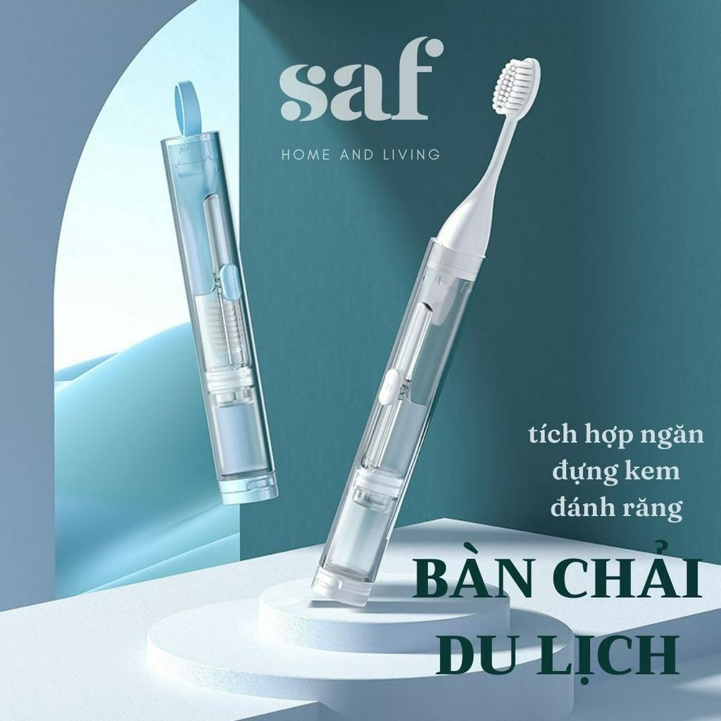 Bàn Chải Du Lịch Tiện Dụng Thông Minh Kèm Ngăn Đựng Kem Đáng Răng (tặng kèm cọ rửa)