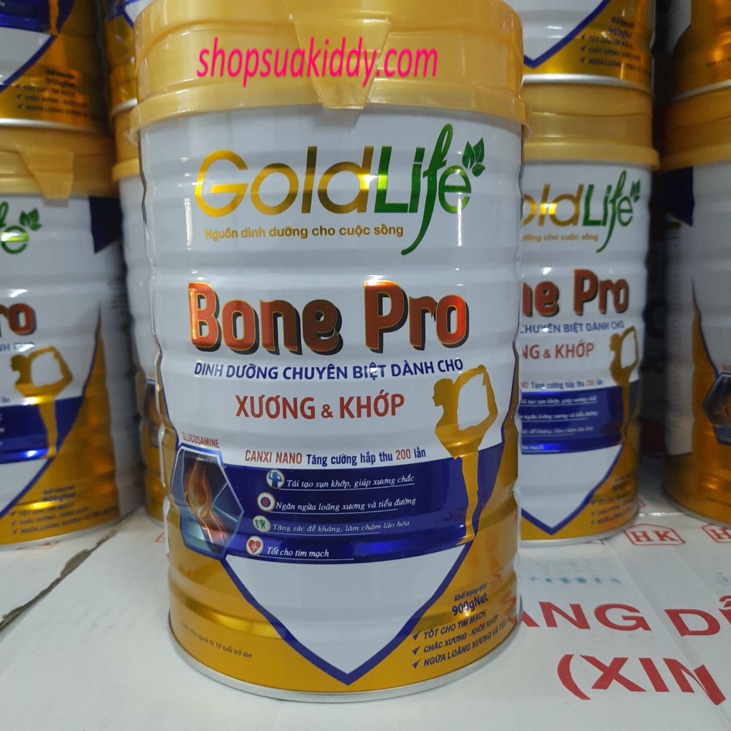 Sữa Goldlife Bone pro 900g với canxi nano hấp thu nhanh gấp 200 lần