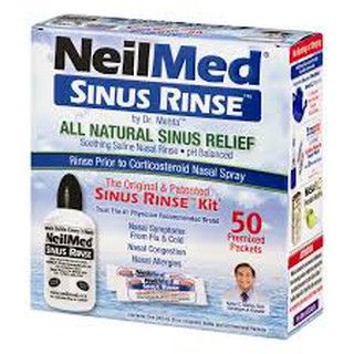 [Date 04/2023] Bộ sản phẩm nước muối rửa mũi Neilmed Sinus Rinse (1 bình rửa mũi Neilmed 240ml và 50 gói muối)