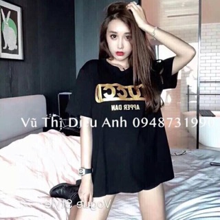 Đầm suông đen chữ vàng huyền bí