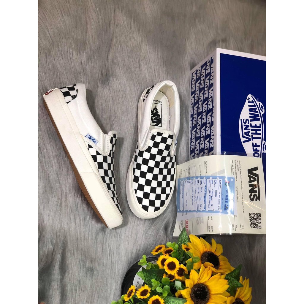 Giày vans vault caro (Checkerboard Slip On) bản Trung [ full box bill] nam/nữ