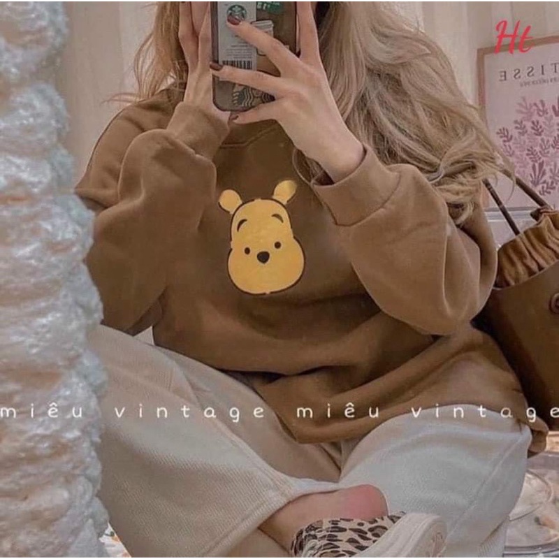 Áo Swearter nỉ cotton gấu mặt vàng H2A