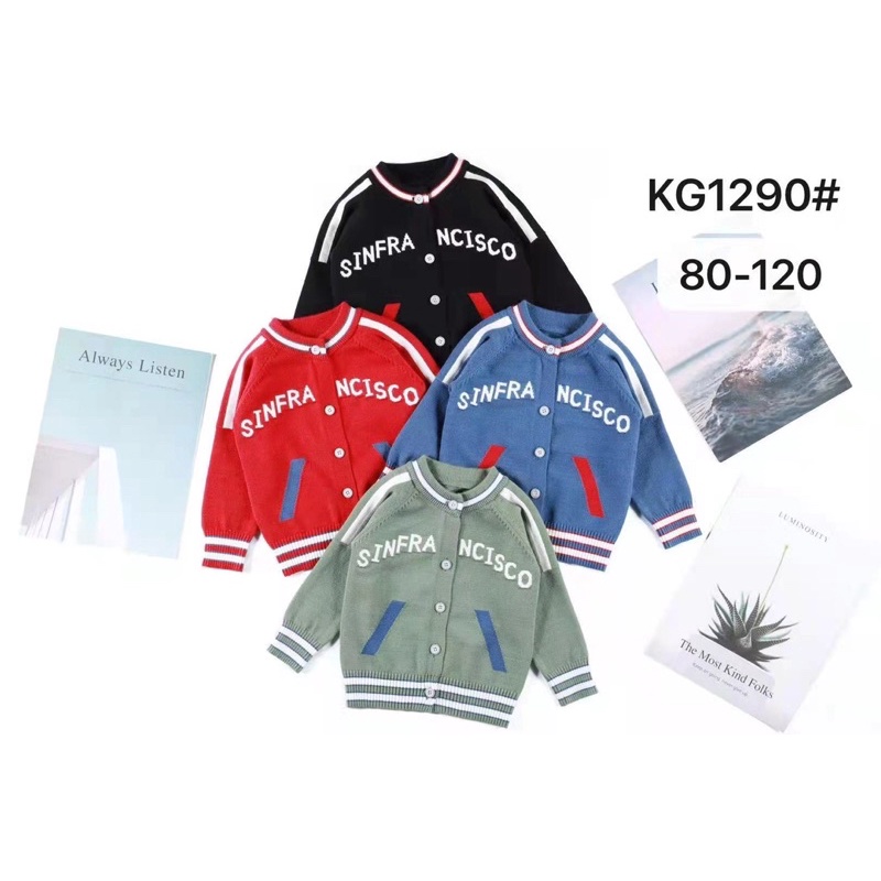 Áo Len Cardigan Bé Trai Nhiều Mẫu size 80-110(1-4 tuổi)