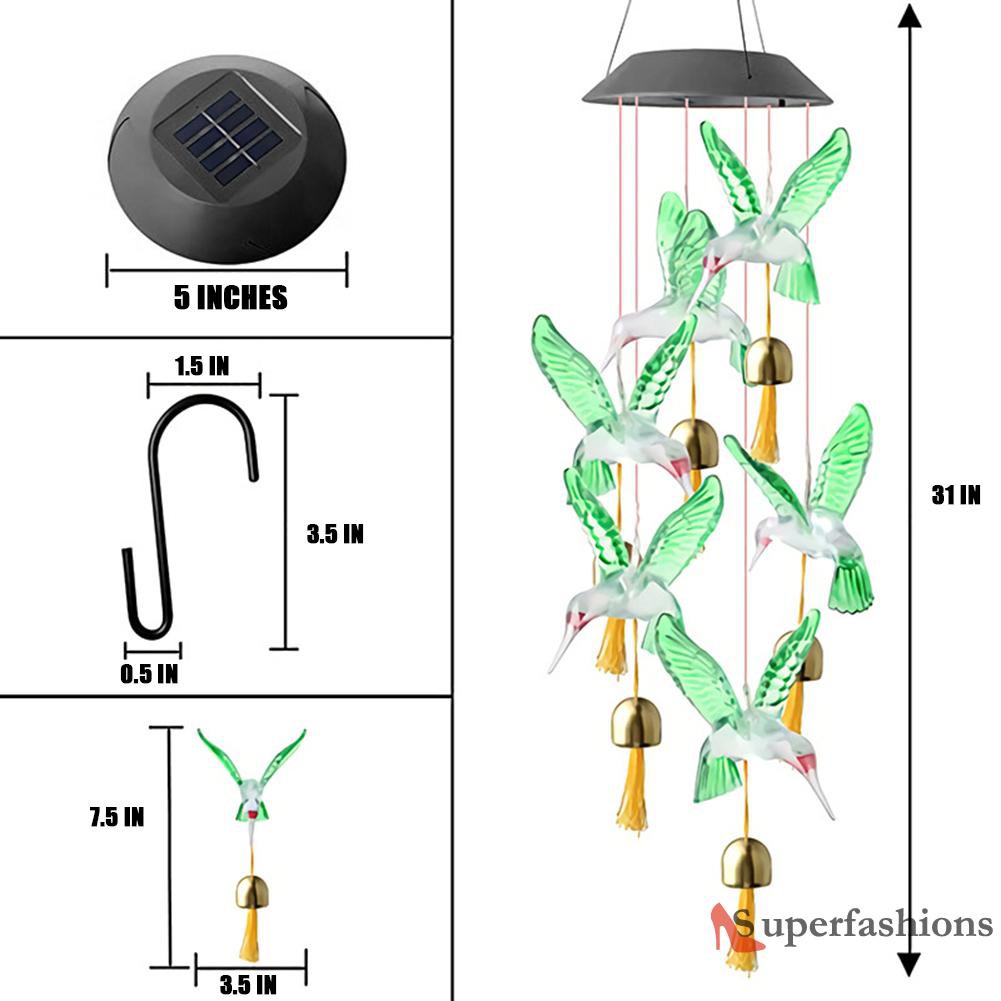 Đèn Led Dạng Chuông Gió Treo Trang Trí Ngoài Trời