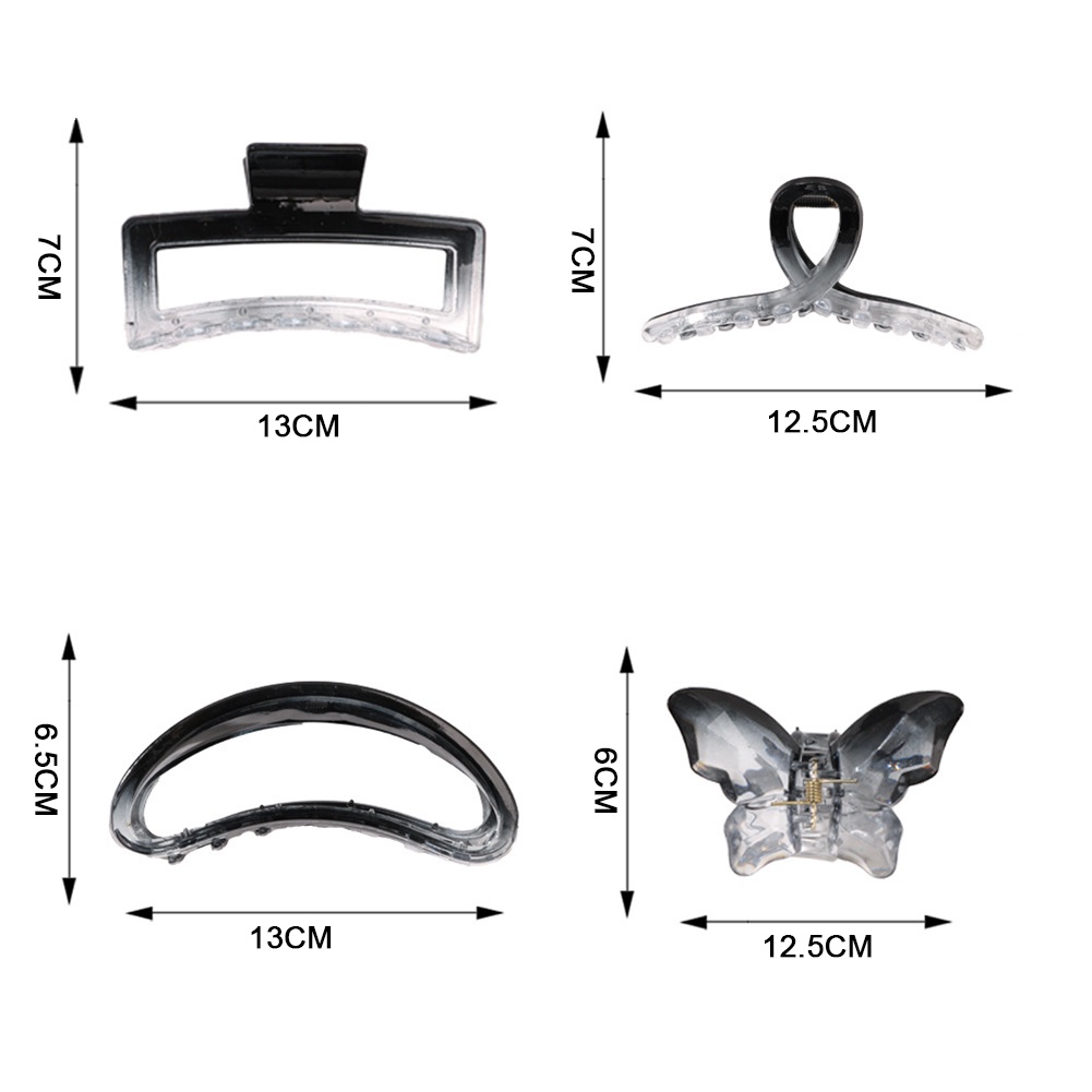 Kẹp Tóc Móng Vuốt Trong Suốt Màu Gradient Thanh Lịch Đơn Giản Thời Trang