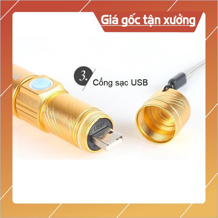 Đèn pin mini Q5 sạc USB [FREE SHIP] Led siêu sáng và pin siêu trâu, thiết kế siêu nhỏ gọn