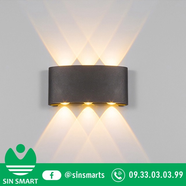 Đèn trang trí hắt tường 2 đầu 6w và 8w chống nước - Decor lighting