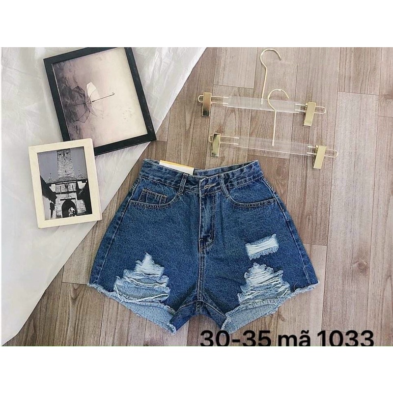 Quần Short Jean Nữ Bigsize Lưng Cao Rách Kiểu Form Chuẩn Đẹp Ms1033