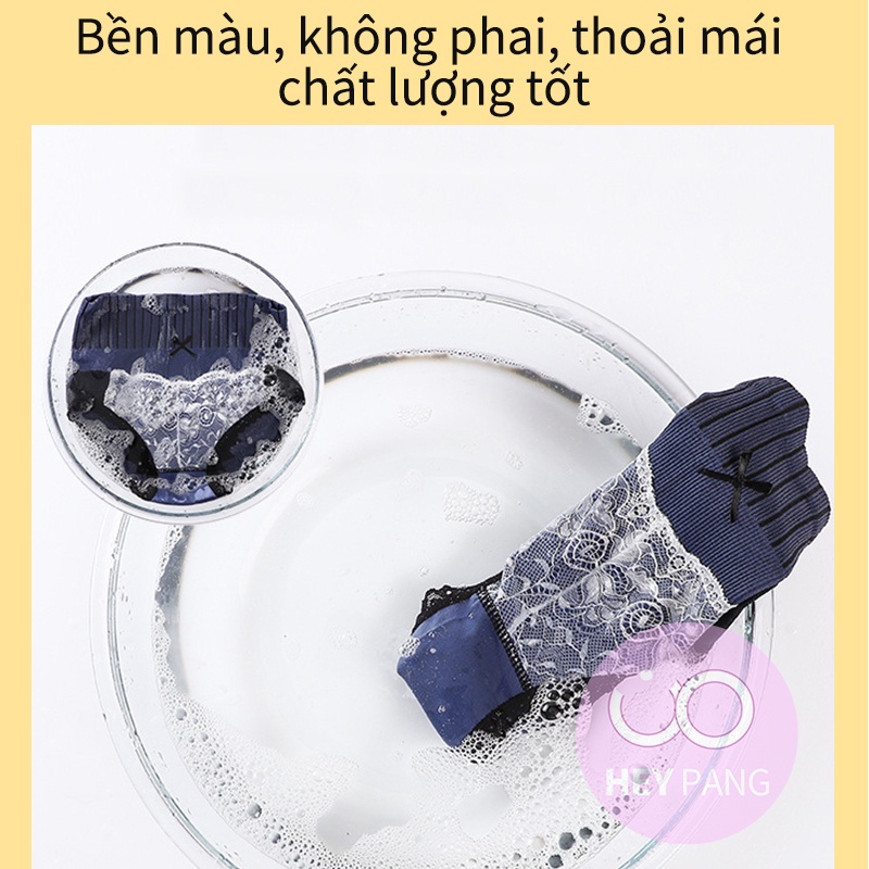Quần lót nữ cạp cao nâng mông gen bụng phối ren HEYPANG Quần chip nữ cotton kháng khuẩn mềm mại thoáng khí VN001