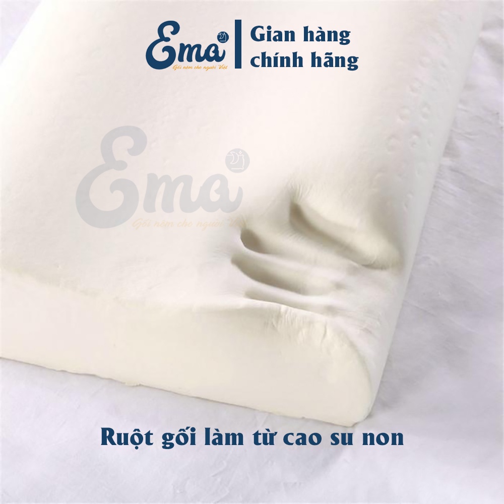 Gối đầu cao su non vỏ sợi tre kháng khuẩn cao cấp cho người lớn EMA - Phong cách Nhật Bản