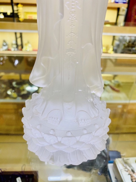 [PHÁP BẢO MINH CHÂU] Tượng Quan Âm Tam Diện - Lưu Ly 30cm - NHẬP KHẨU - ĐẸP TINH XẢO