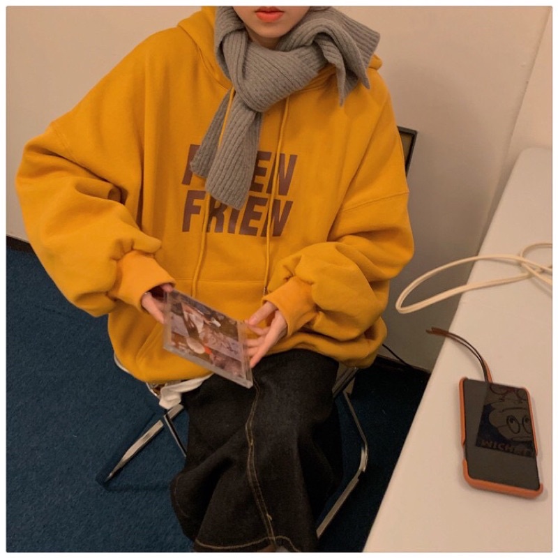 Áo Hoodie Dáng Rộng 🖤TVX Clothes🤍 Áo Nỉ Hoodie Nữ Lót Bông Chữ Fren hdbcn | BigBuy360 - bigbuy360.vn