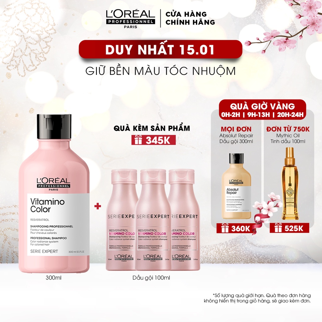 [Mã COSPPD04 giảm 10% đơn 600K] Dầu gội bền màu tóc nhuộm Serie Expert Vitamino Color 300ml