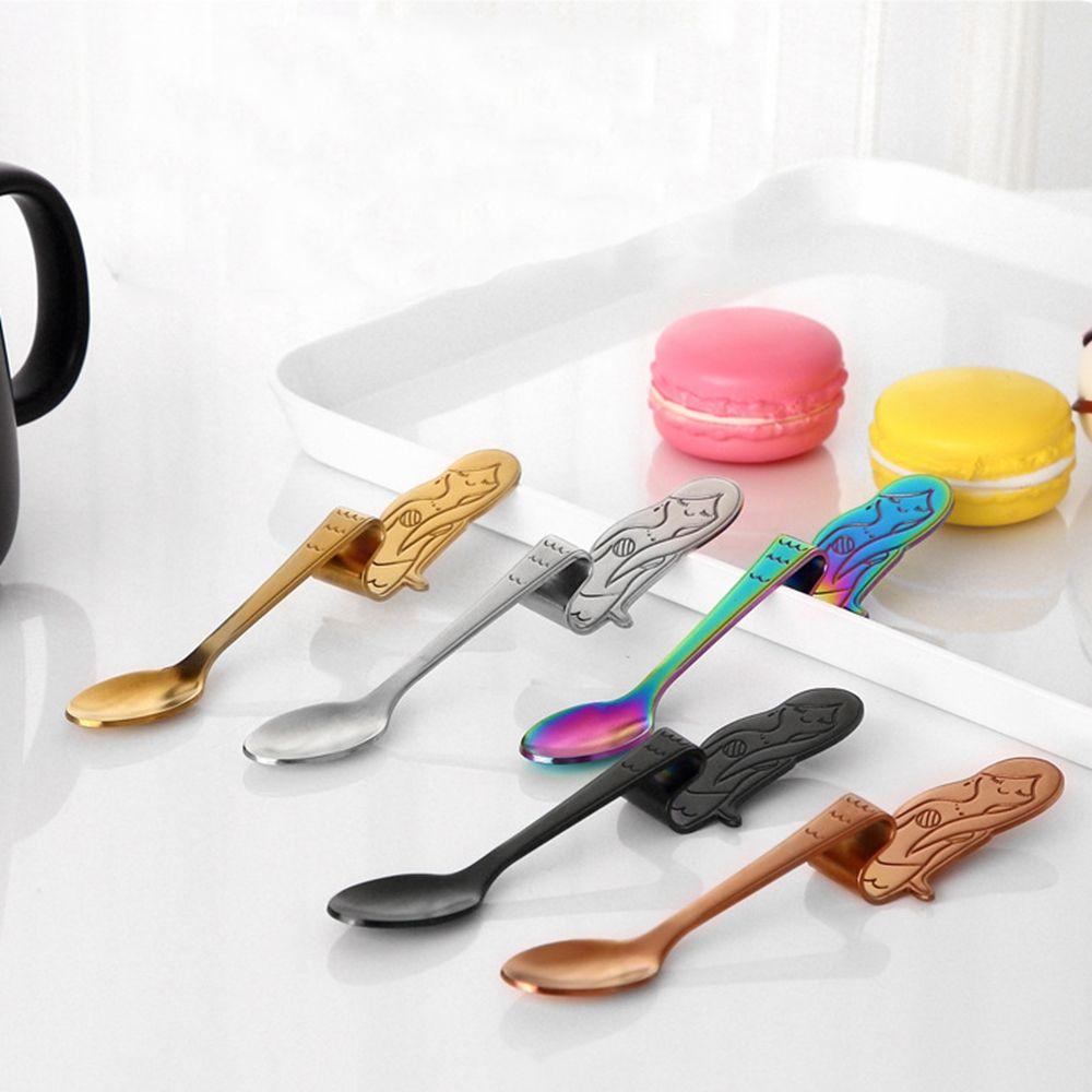 1 Muỗng Cà Phê Bằng Thép Không Gỉ 304 Thiết Kế Hình Đuôi Cá Nhiều Màu Sắc