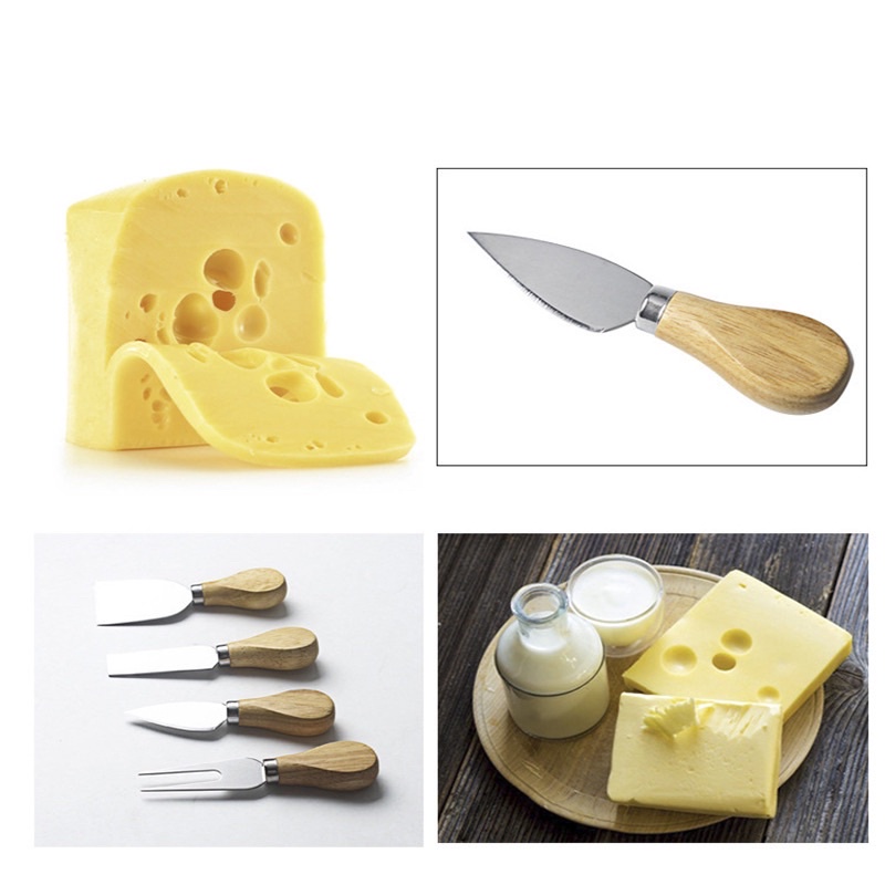 Set 4 dao phết phomai , pizza, gỗ sồi cao cấp