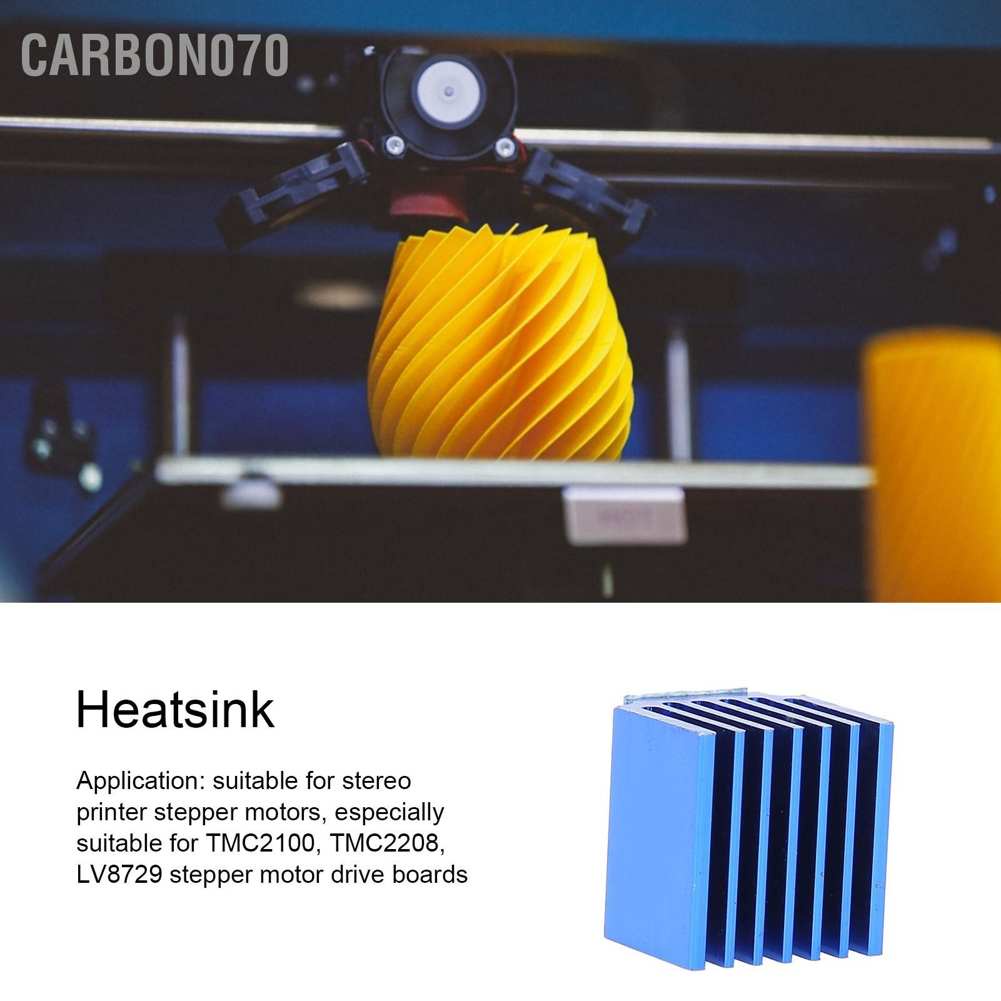 Hàng Sẵn 10pcs tản nhiệt Mini Cooler với băng dính dẫn nhiệt cho TMC 2100/2208 LV8729 Trình điều khiển động cơ bước Set 10 Tấm Nhôm Tản Nhiệt Cao Cấp Cho Máy In 3d【Carbon070】