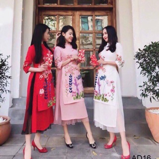 Sét áo dài hai tà+ chân váy xoè