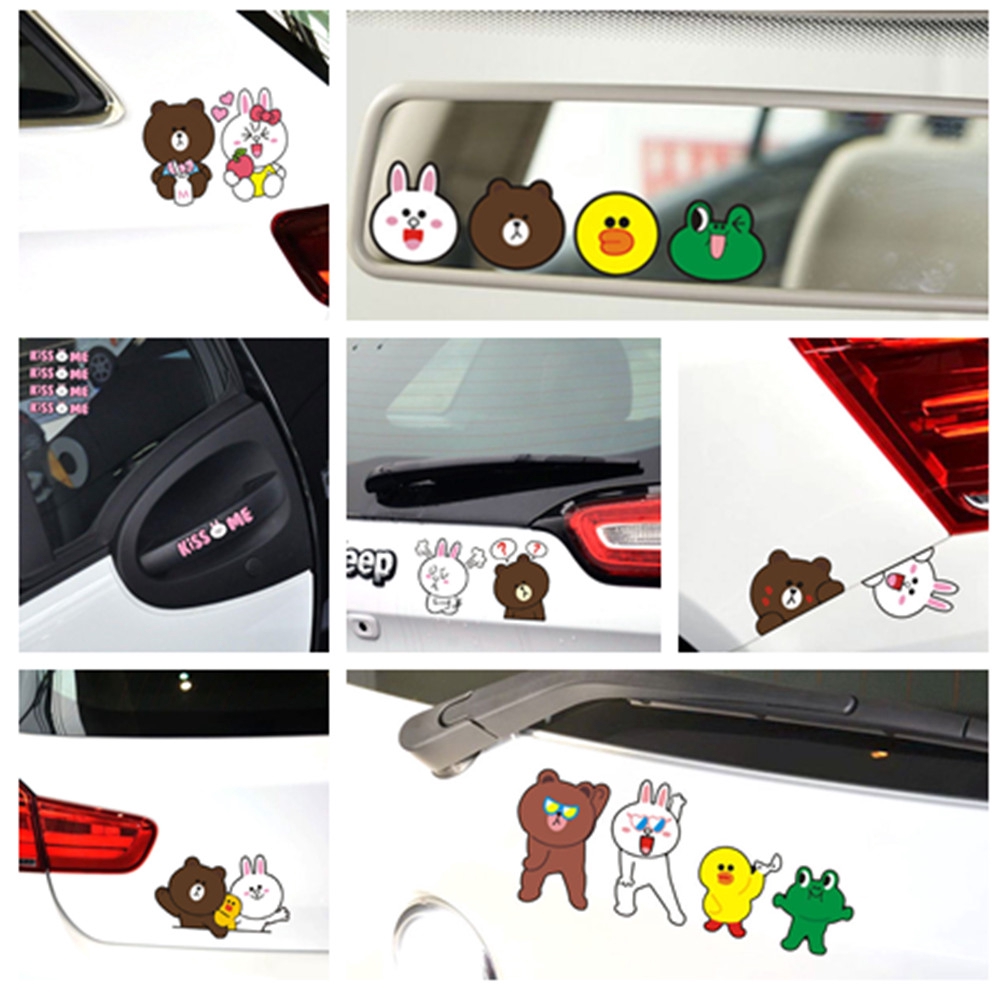 Miếng Dán Hình Gấu Nâu Trang Trí Thân Xe Hơi / Gương Chiếu Hậu / Cửa Sổ