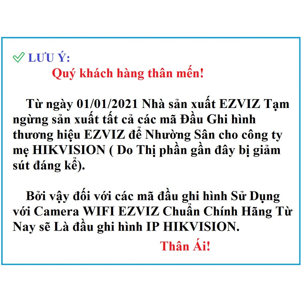 Đầu Ghi Hình WIFI EZVIZ CS-X5S ( 4 &amp; 8 Kênh ) –  HIKVISION DS-7104NI Hàng Chính Hãng BH 24 Tháng C6N C3WN C6CN