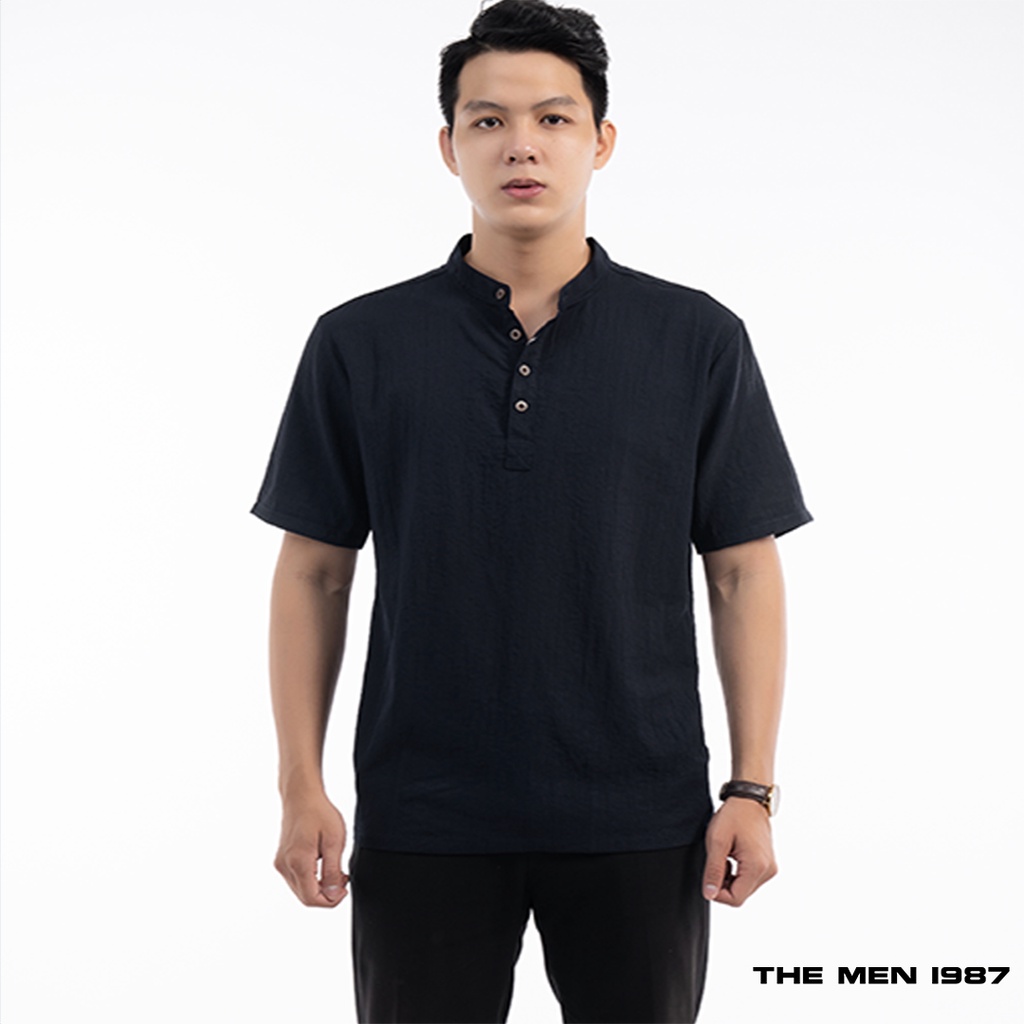 Áo Đũi Nam Cổ Tàu Tay Ngắn The Men 1987, Chất Vải Đũi Mát Mẻ