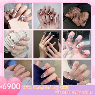 Móng giả đính đá FL Nail nhọn dài móng tay giả đính đá kèm keo cao cấp
