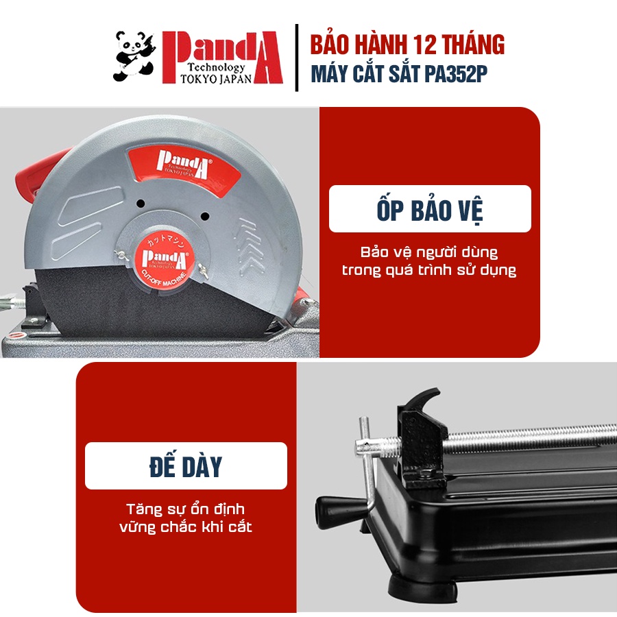 Máy cắt sắt PANDA PA352P công suất 2300W cắt góc 45 độ TẶNG kèm lưỡi cắt