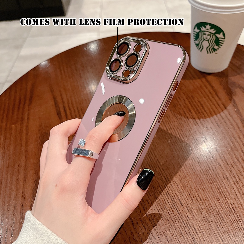 Ốp Điện Thoại Mềm Mạ Điện Màu Trơn Chống Sốc Cho iPhone 13 Pro max 12 Pro max 11 Pro max 7 Plus 8 Plus